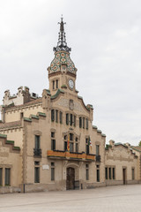 Fototapeta na wymiar Arquitecture, modernist building, City Hall, Ajuntament, Les Franqueses del Valles, province Barcelona,Catalonia.