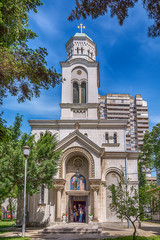 Naklejka premium Belgrade, Serbia May 12, 2017: The Temple of the Holy Emperor Constantine and Empress Jelena (or the Vozdovacka Church), Belgrade.