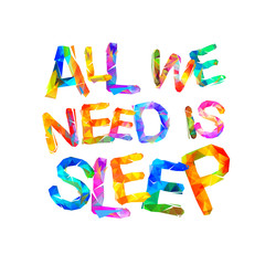 All we need is sleep. Triangular letters