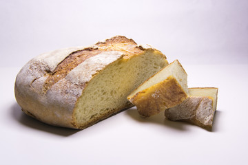 Freshly baked traditional round bread