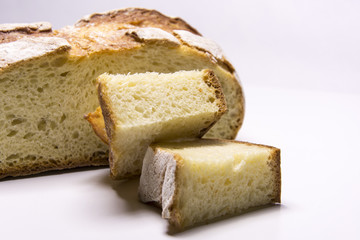 Freshly baked traditional round bread
