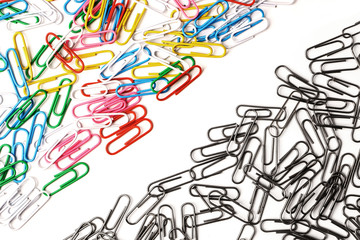 Colorful paper clip on white background. Paper Clip Multi Colore