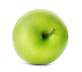Fresh green apple on white background
