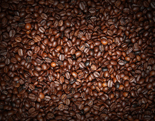 Coffee beans used as background