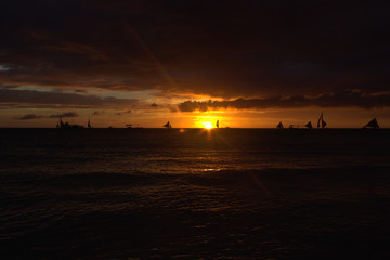 sunset on the island Borakay Filippiny  © Елена Адоевцева