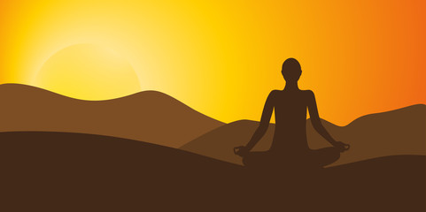 Fototapeta premium durch yoga zur ruhe kommen berglandschaft