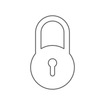 Round closed padlock icon. Vector.