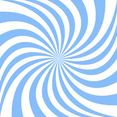 Spiral design background - vector graphic from light blue twisted rays