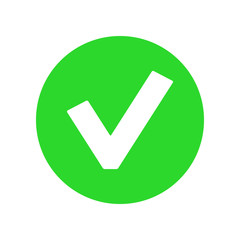 Green YES BUTTON icon. OK symbol. Vector.