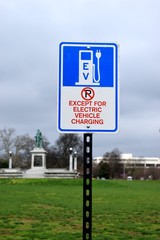 Hybrid car electric charging area 