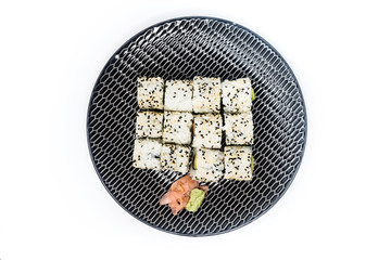 Japanese food Sushi Roll Maki of Salmon and avocado