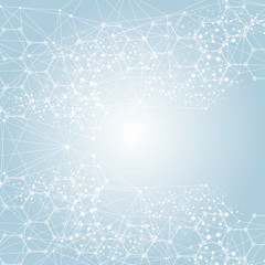 Hexagonal abstract background. Big Data Visualization. Global network connection. Medical, technology, science background. Vector illustration.
