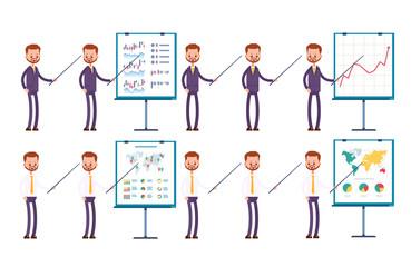 shows the business process by a pointer on the la
