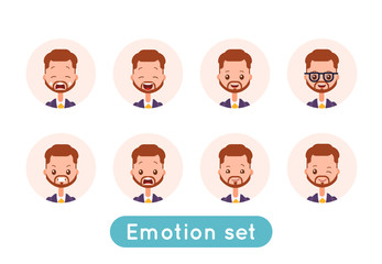 Avatar emotion set. Businessman