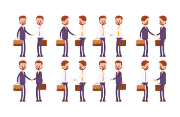 handshakes in a suit and shirt. businessman. cart