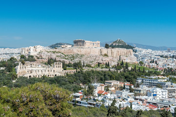 Fototapeta na wymiar View of the Acropolis of Athens. Greece.