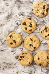 Homemade thick and chewy chocolate chip cookies