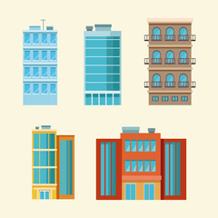 City buildings isolated vector illustration graphic design