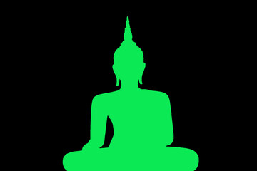 Silhouette of buddha staue