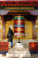 Dharamsala, Kalaczakra temple, Buddhist prayer wheel - obrazy, fototapety, plakaty