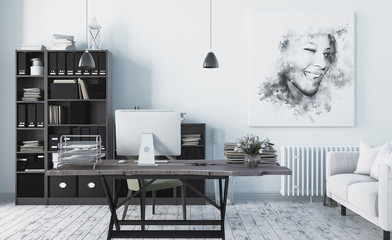 Modern office interior. 3d render © artjafara