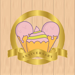 cute cake and ice cream celebrate anniversary
