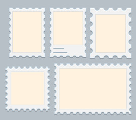 Fototapeta premium Blank Postage Stamps Set Vector