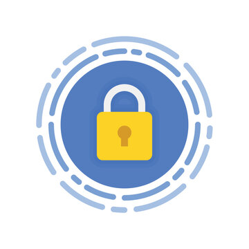 Security icon. Modern flat vector icon, Circle with padlock.