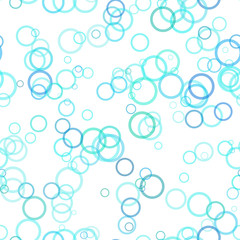 Fototapeta na wymiar Seamless chaotic circle pattern background - vector illustration from rings with opacity effect in light blue tones