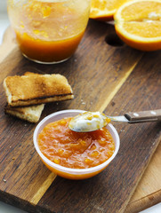 Orange jam with toast