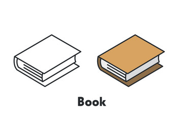 Isometric Book Literature Reading Minimal Flat Line Outline Stroke Icon