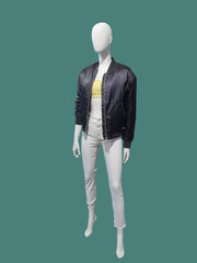 Full-length female mannequin.