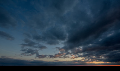 Amazing sky at sunset in Kazakhstan