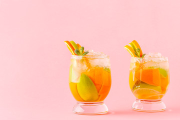 Refreshing summer cocktail/detox fruit infused water