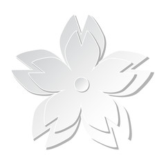 illustration of white paper cutting cherry blossom flower (sakura) art on white paper texture background