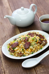 chinese sausage fried rice, xiang chang chao fan