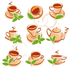 Tea set. Vector