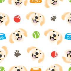 Vector seamless pattern with cute dog