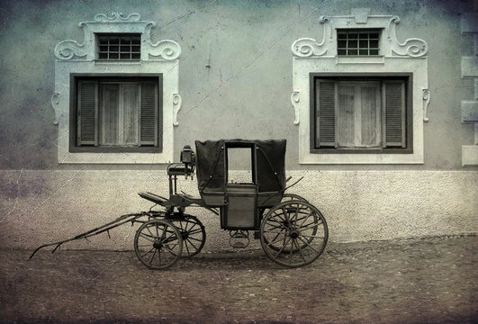 Old photo of Victorian Brougham carriage