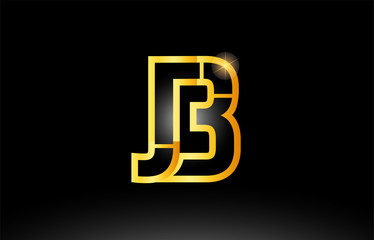 Obraz premium gold black alphabet letter jb j b logo combination icon design
