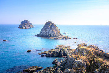 Scenery of Oryukdo islands in Busan city