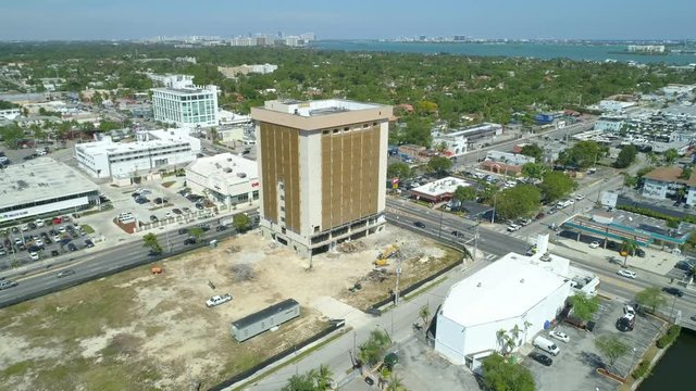 Triton Center immigration building demolition development aerial drone video