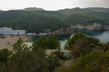 Beach of the port of San Miguel in Ibiza