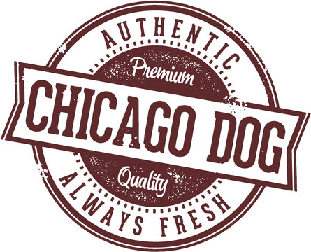 Authentic Chicago Hot Dog Menu Stamp