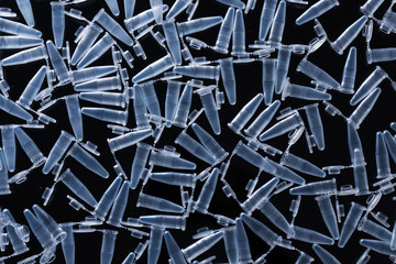 Background of the PCR tubes PCR Tubes on black background