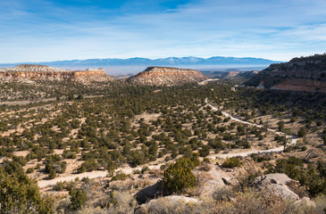 Mesa along the road to Los Alamos, New Mexico