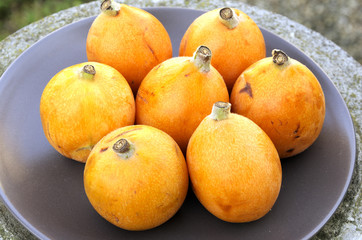 Fresh medlars in a plate