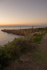 Sunrise at the Cala Sa Punta in Ibiza