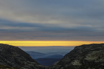 Fototapeta na wymiar sunset in the mountains of Portugal