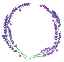 Watercolor lavender wreath
